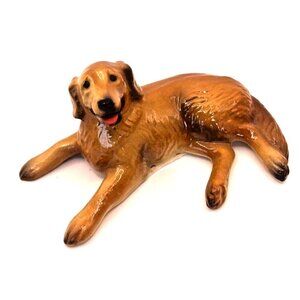 Retired Hagen Renaker Lying Golden Retriever Dog